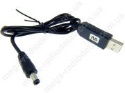 Перетворювач напруги. підвищ. 5V USB в 9V 5.5*2.1mm 0.6А с кабелем